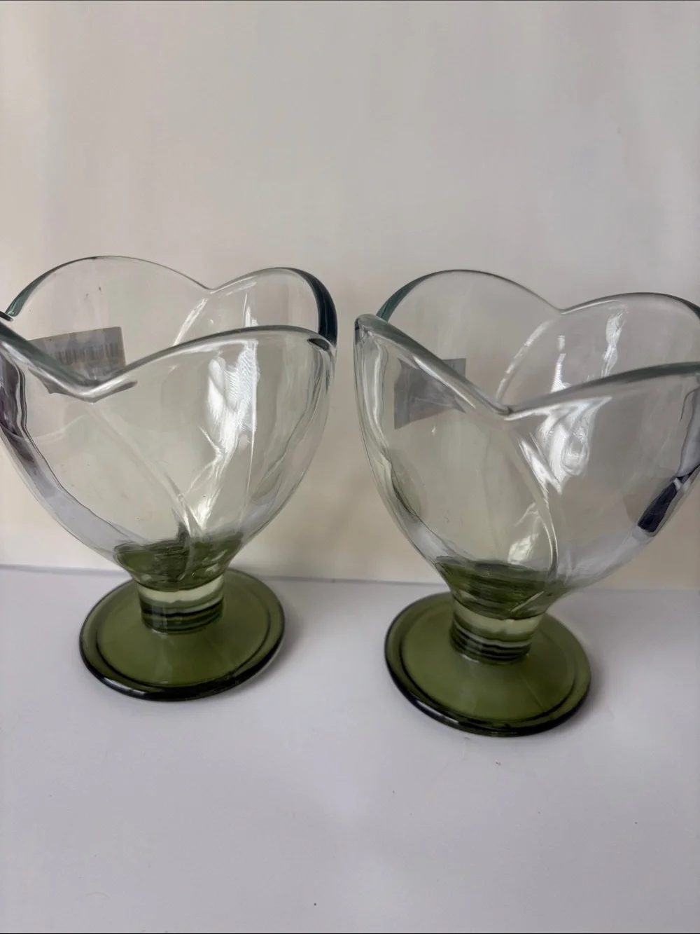 Target Bullseye ~ Set of 2 Clear green Tulip Glasses 10 oz ~ Spring Easter 2026